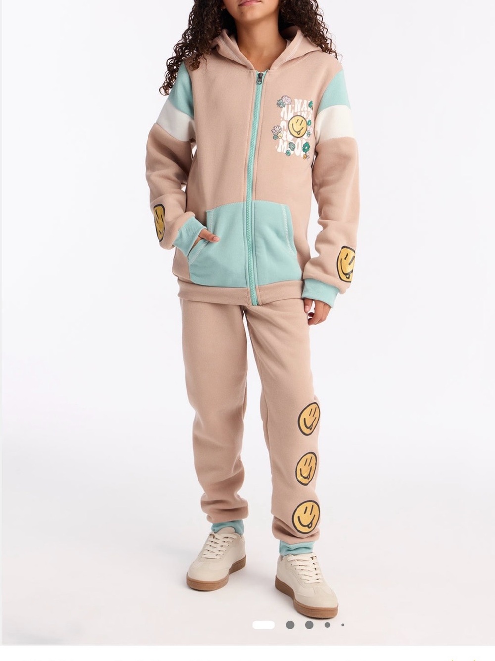 FASHION NOVA Mini Always In A Good Mood Jogger Pant Set - Khaki/combo